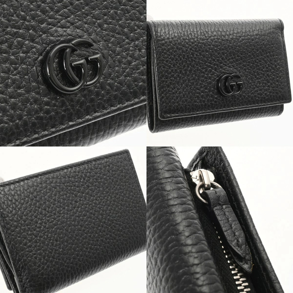 Gucci Leather Tri Black fold Wallet Marmont GG - Picture 8 of 8